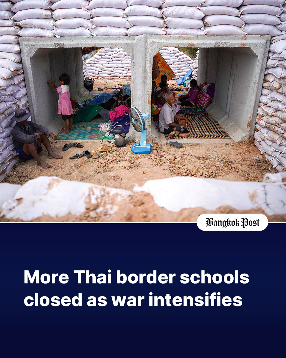 A total of 1,168 schools have now been closed in border provinces  affected by the fighting between Thai and Cambodian forces, with 102  being used as evacuation shelters, Education Minister Narumon Pinyosinwat said on Wednesday